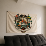 Load image into Gallery viewer, Windrush Wall Flag - Oxblood - Ska, Reggae Jamaican British Working-Class Banner
