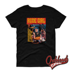 Load image into Gallery viewer, Womens Short Sleeve Rude Girl T-Shirt - Pulp Fiction Parody Black / S
