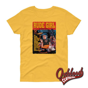 Womens Short Sleeve Rude Girl T-Shirt - Pulp Fiction Parody Daisy / S