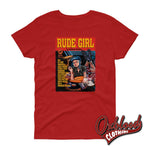 Load image into Gallery viewer, Womens Short Sleeve Rude Girl T-Shirt - Pulp Fiction Parody Red / S
