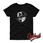Load image into Gallery viewer, Womens Spirit Of 69 Shield Short Sleeve T-Shirt - Skinhead Crest Reggae Coat Arms Black / S
