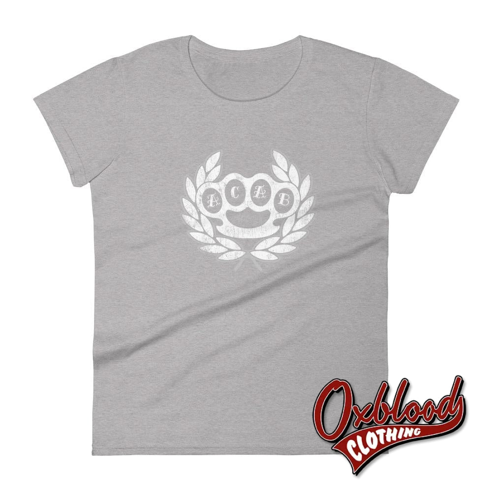 Womens A.c.a.b. T-Shirt - Acab Always Shirt All Cops Are Bastards Heather Grey / S