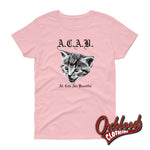 Cargar imagen en el visor de la galería, Womens Acab - All Cats Are Beautiful Loose Crew Neck T-Shirt 1312 Garage Punk Clothing Light Pink /
