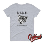 Lade das Bild in den Galerie-Viewer, Womens Acab - All Cats Are Beautiful Loose Crew Neck T-Shirt 1312 Garage Punk Clothing Sport Grey /

