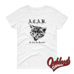 Cargar imagen en el visor de la galería, Womens Acab - All Cats Are Beautiful Loose Crew Neck T-Shirt 1312 Garage Punk Clothing White / S
