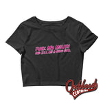 Load image into Gallery viewer, Womens Bdsm Tee: Fuck My Mouth &amp; Call Me A Good Girl Kinky Daddy Crop Tee Black / Xs/sm
