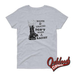 Load image into Gallery viewer, Womens Boots And Braces Dont Make A Racist T-Shirt For Skinheads Against Racial Prejudice Sport Grey
