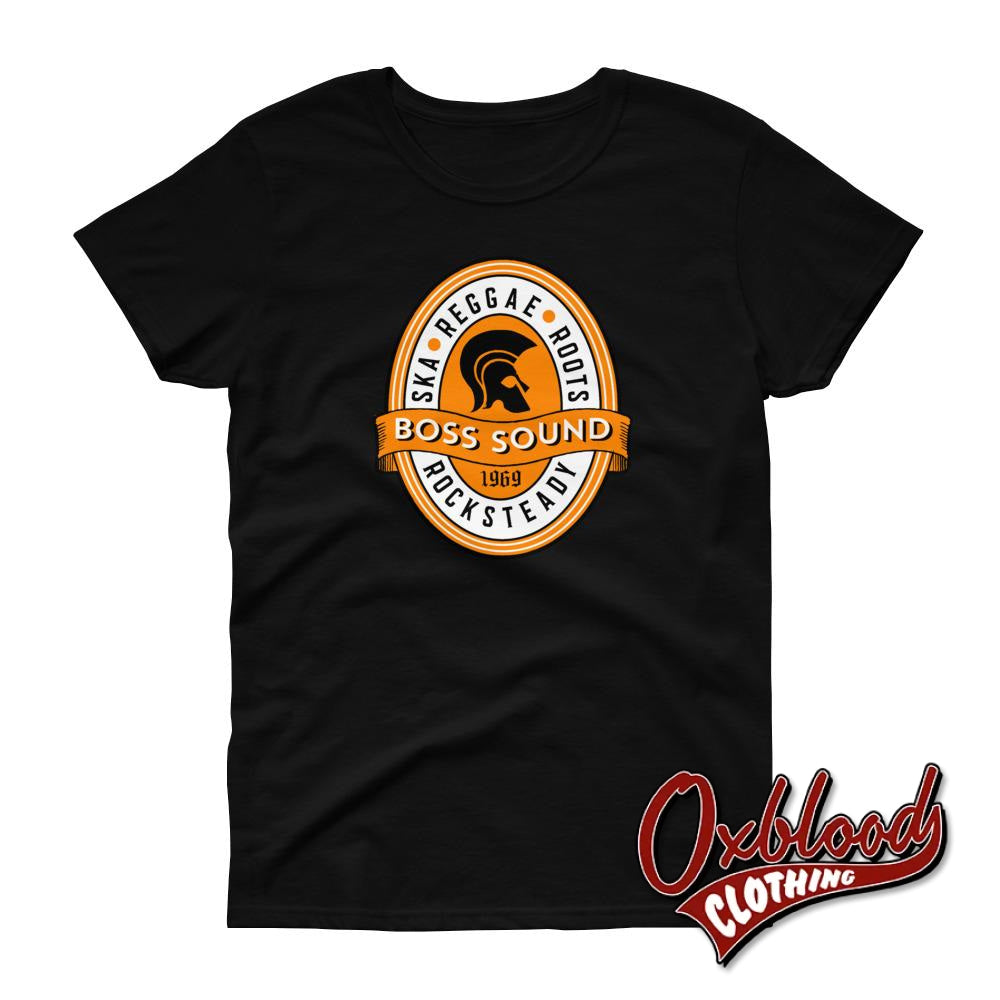 Womens Boss Sound Loose Crew Neck T-Shirt - Ska Reggae Roots And Rocksteady Black / S