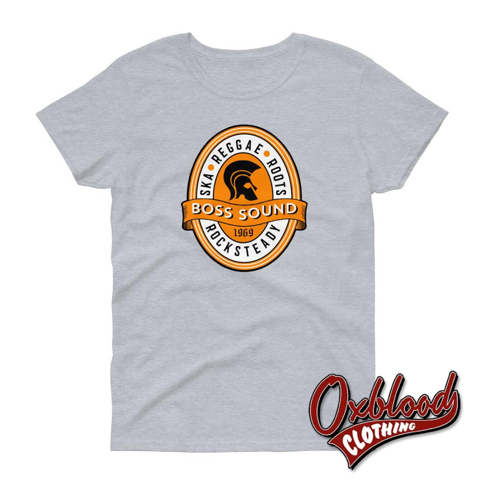 Womens Boss Sound Loose Crew Neck T-Shirt - Ska Reggae Roots And Rocksteady Sport Grey / S