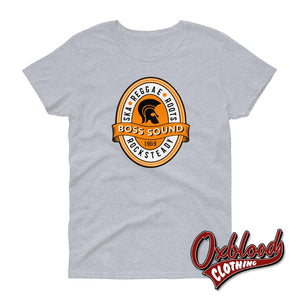 Womens Boss Sound Loose Crew Neck T-Shirt - Ska Reggae Roots And Rocksteady Sport Grey / S