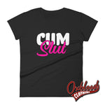 Load image into Gallery viewer, Womens Cum Slut Shirt: Kinky Sex Lover Vulgar Rude Cumslut T-Shirt Black / S
