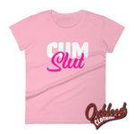 Load image into Gallery viewer, Womens Cum Slut Shirt: Kinky Sex Lover Vulgar Rude Cumslut T-Shirt Charity Pink / S
