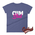 Load image into Gallery viewer, Womens Cum Slut Shirt: Kinky Sex Lover Vulgar Rude Cumslut T-Shirt Heather Blue / S
