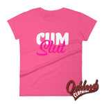 Load image into Gallery viewer, Womens Cum Slut Shirt: Kinky Sex Lover Vulgar Rude Cumslut T-Shirt Hot Pink / S
