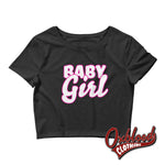 Load image into Gallery viewer, Womens Daddys Baby Girl Crop Tee | Ddlg Abdl Bdsm Kinky Gift Black / Xs/sm

