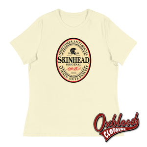 Womens Irish Stout Skinhead: Sometimes Anti-Social Always Anti-Fascist T-Shirt Citron / S