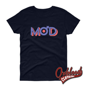 Womens Mods Arrow Raf Bullseye Target T-Shirt - 60S Clothing Navy / S