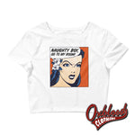 Load image into Gallery viewer, Womens Naughty Boy Crop Top - Dominatrix Female Power Clothing White / Xs/sm
