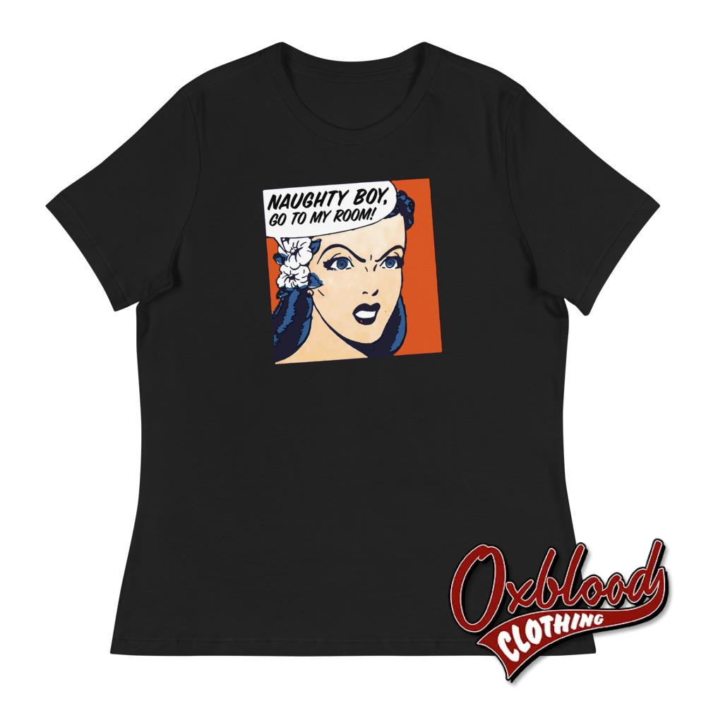 Womens Naughty Boy Mistress T-Shirt | Dominatrix Bdsm Mdlb Tee Black / S