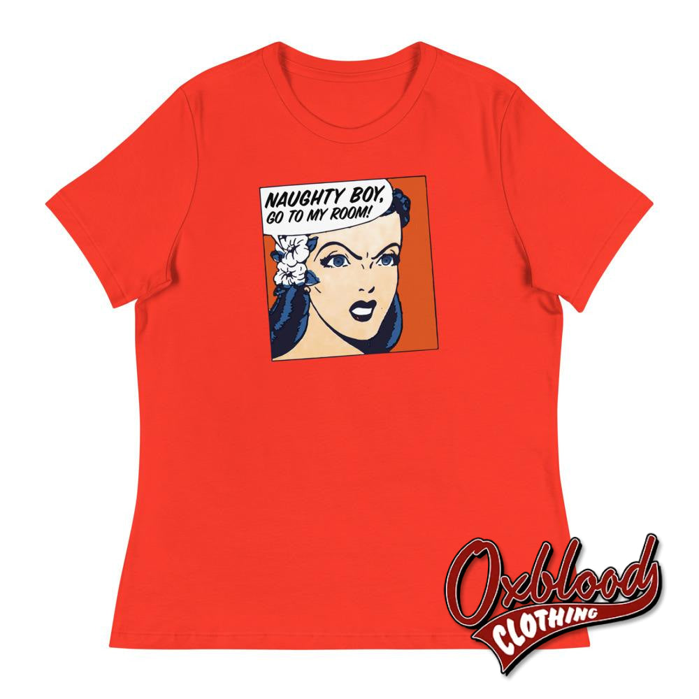 Womens Naughty Boy Mistress T-Shirt | Dominatrix Bdsm Mdlb Tee Poppy / S
