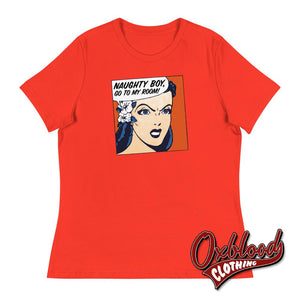 Womens Naughty Boy Mistress T-Shirt | Dominatrix Bdsm Mdlb Tee Poppy / S