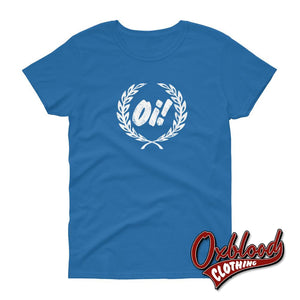 Womens Oi Shirt - Punk & Skinhead Girl Fashion Sapphire / S Shirts
