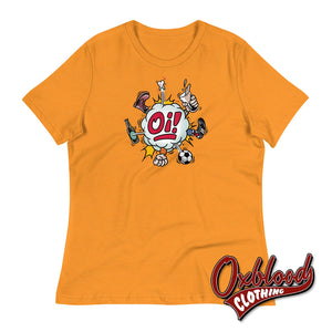 Women’s Oi! T-Shirt - Football Fighting Drinking & Boots By Duck Plunkett Heather Marmalade / S