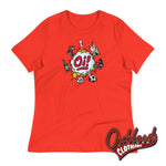 Cargar imagen en el visor de la galería, Women’s Oi! T-Shirt - Football Fighting Drinking &amp; Boots By Duck Plunkett Poppy / S Womens Shirts

