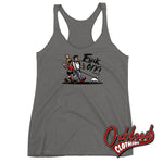 Lade das Bild in den Galerie-Viewer, Womens Punk &amp; Skinhead Dog Racerback Tank - Fuck Off Shirts Premium Heather / Xs Top
