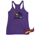 Lade das Bild in den Galerie-Viewer, Womens Punk &amp; Skinhead Dog Racerback Tank - Fuck Off Shirts Purple Rush / Xs Top
