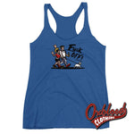 Lade das Bild in den Galerie-Viewer, Womens Punk &amp; Skinhead Dog Racerback Tank - Fuck Off Shirts Vintage Royal / Xs Top

