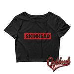 Cargar imagen en el visor de la galería, Womens Red Skinhead Crop Tee - Black / Xs/Sm
