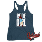 Cargar imagen en el visor de la galería, Womens Rude Girl Racerback Tank - Skinhead Ska Reggae Rudegirl 2Tone Indigo / Xs Top
