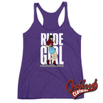 Cargar imagen en el visor de la galería, Womens Rude Girl Racerback Tank - Skinhead Ska Reggae Rudegirl 2Tone Purple Rush / Xs Top
