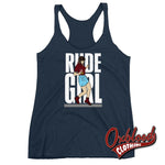Cargar imagen en el visor de la galería, Womens Rude Girl Racerback Tank - Skinhead Ska Reggae Rudegirl 2Tone Vintage Navy / Xs Top
