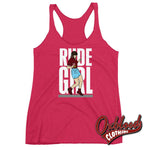 Cargar imagen en el visor de la galería, Womens Rude Girl Racerback Tank - Skinhead Ska Reggae Rudegirl 2Tone Vintage Shocking Pink / Xs Top

