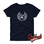 Cargar imagen en el visor de la galería, Womens Rude Girl T-Shirt - Ladies Ska Laurel Wreath Crest Navy / S
