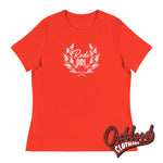Lade das Bild in den Galerie-Viewer, Womens Rude Girl T-Shirt - Ladies’ Ska Laurel Wreath Crest Poppy / S Shirts
