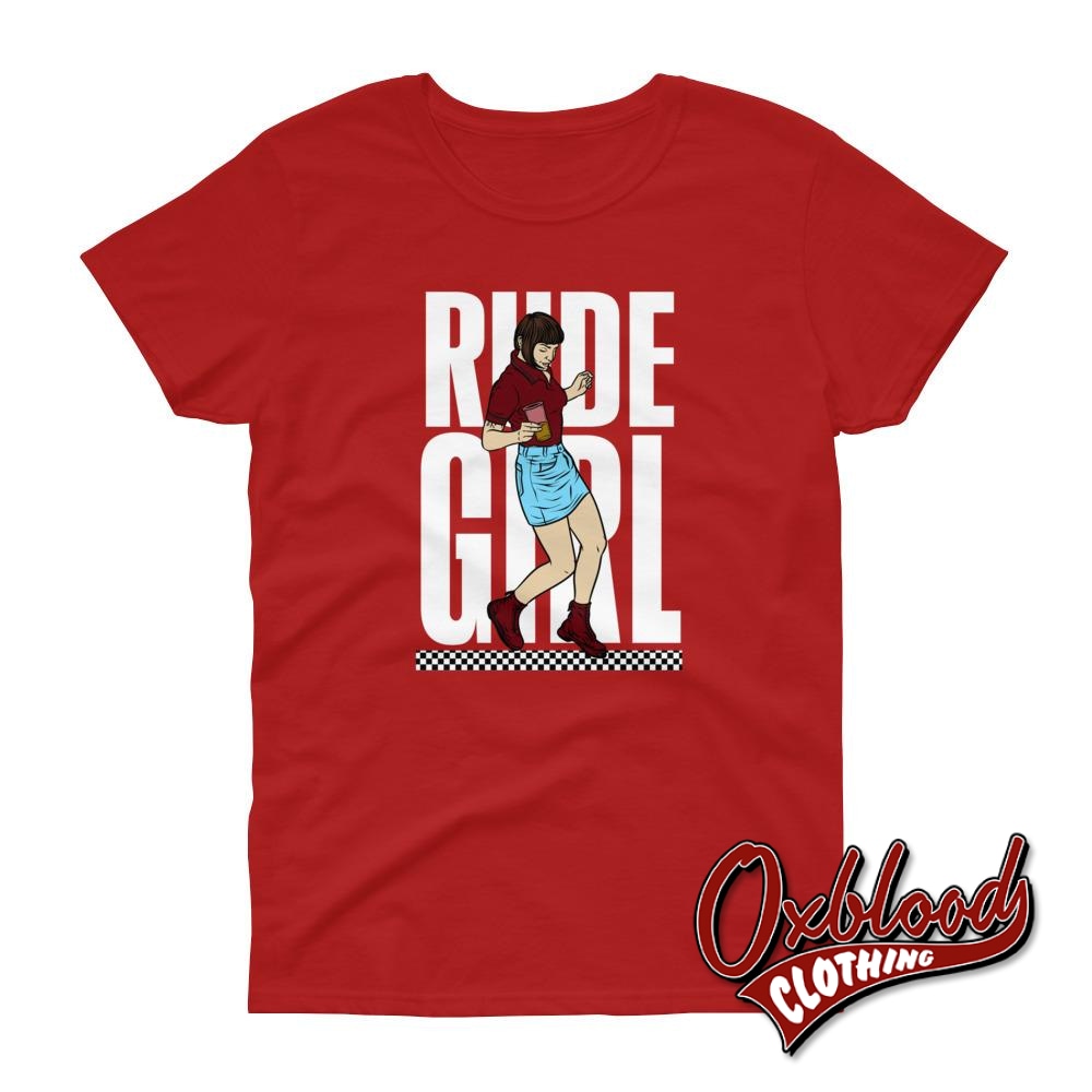 Womens Short Sleeve Rude Girl T-Shirt Red / S