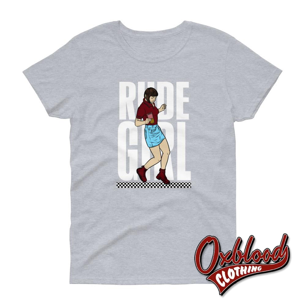 Womens Short Sleeve Rude Girl T-Shirt Sport Grey / S