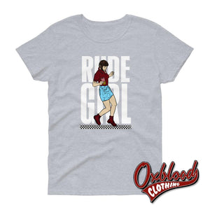 Womens Short Sleeve Rude Girl T-Shirt Sport Grey / S