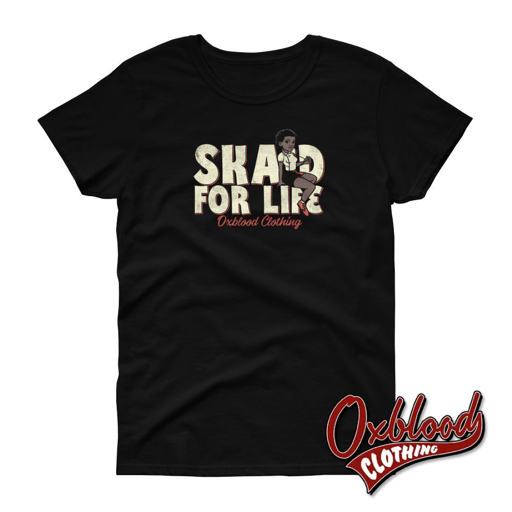 Womens Skad For Life T-Shirt - Rude Girl Tee Rudegirl Shirt Skinhead Tshirt Skingirl S
