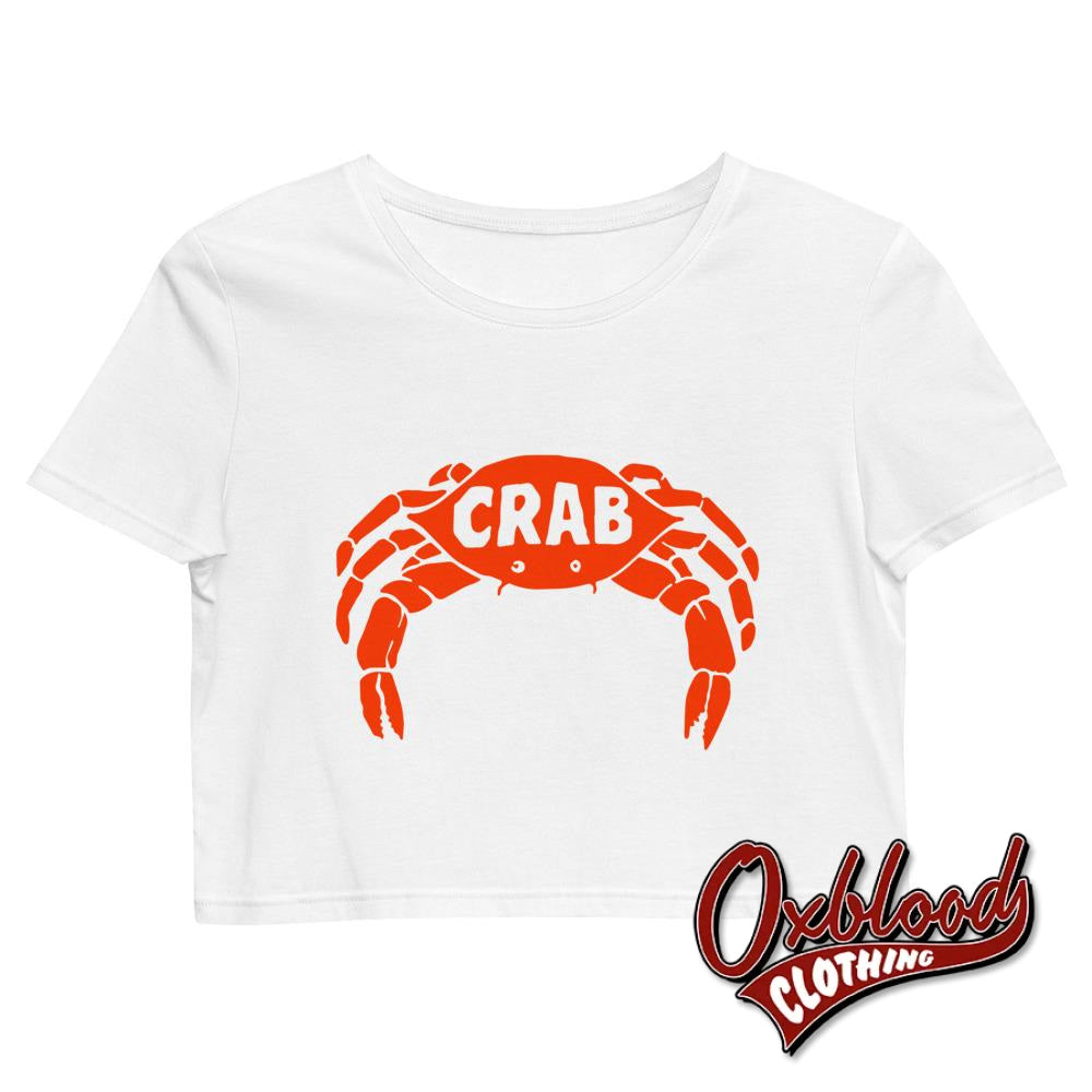 Organic Womens Skinny-Fit Crab Records Crop Top - Trojan Skinbyrd Blue Beat Skinhead Girl Duke Reid