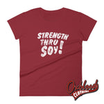 Load image into Gallery viewer, Womens Strength Thru Soy T-Shirt - Straight Edge Clothing Uk Style Independence Red / S
