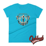 Cargar imagen en el visor de la galería, Womens Tattoo Crucified Skinhead T-Shirt - Punk Ska Oi! Reggae Style Clothing Caribbean Blue / S
