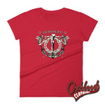 Load image into Gallery viewer, Womens Tattoo Crucified Skinhead T-Shirt - Punk Ska Oi! Reggae Style Clothing Red / S
