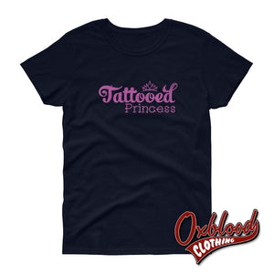 Womens Tattooed Princess T-Shirt - Employed Low-Life Navy / S