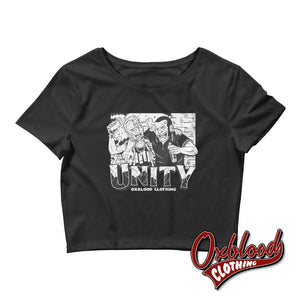 Womens Unity Crop Top - Shirt Street Punk Cropped T-Shirt The Vigilante Black / Xs/Sm