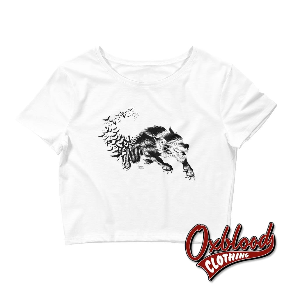 Womens Vampire Werewolf Crop Tee - Gothic 80S Punk T-Shirts & Crust Shirts Xs/sm