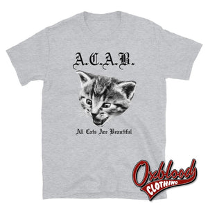 Acab - All Cats Are Beautiful T-Shirt Garage Punk Clothing Sport Grey / S Shirts